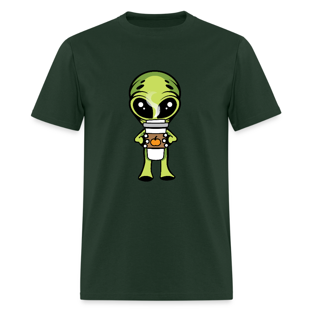Alien Pumpkin Spice Coffee - Unisex Holiday T-shirt - forest green