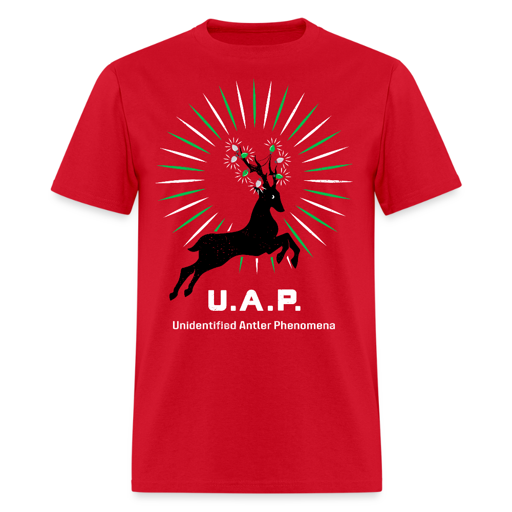 UAP - Unidentified Antler Phenomena - Unisex Holiday T-shirt - red