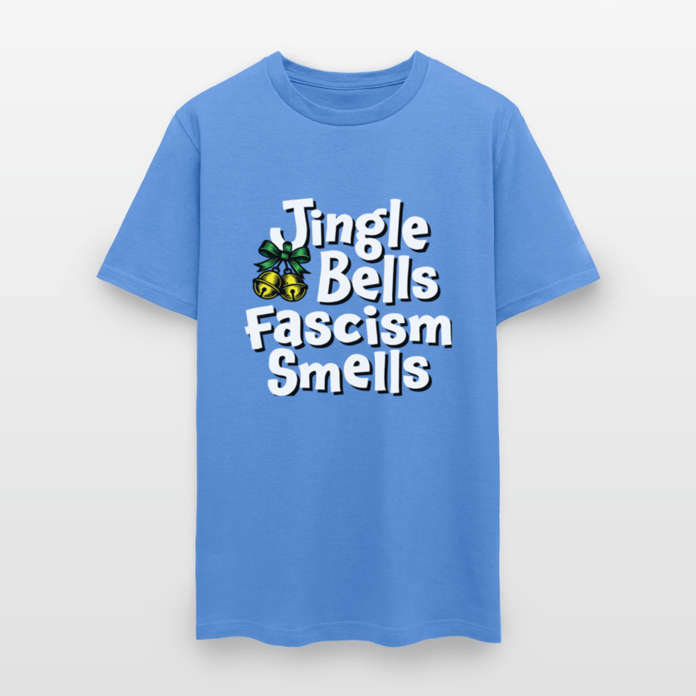 Jingle Bells Fascism Smells - Unisex Holiday T-shirt - carolina blue