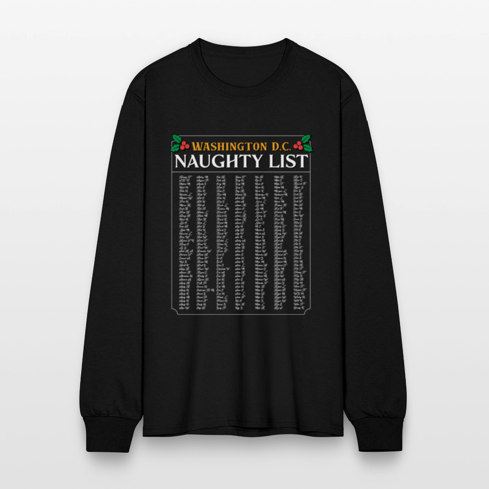 Washington DC Naughty List - Unisex Holiday Long Sleeve T-shirt - black