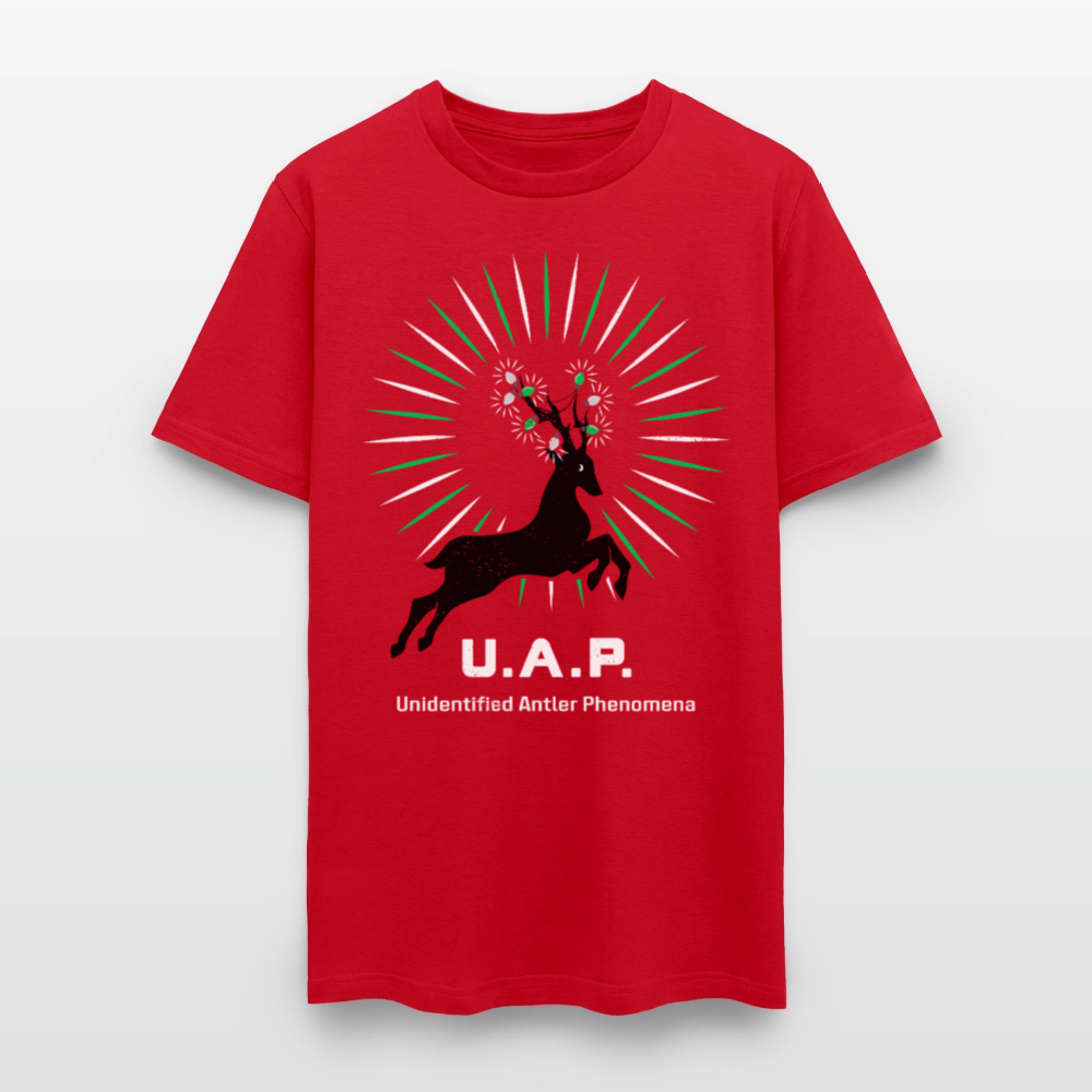 UAP - Unidentified Antler Phenomena - Unisex Holiday T-shirt - red
