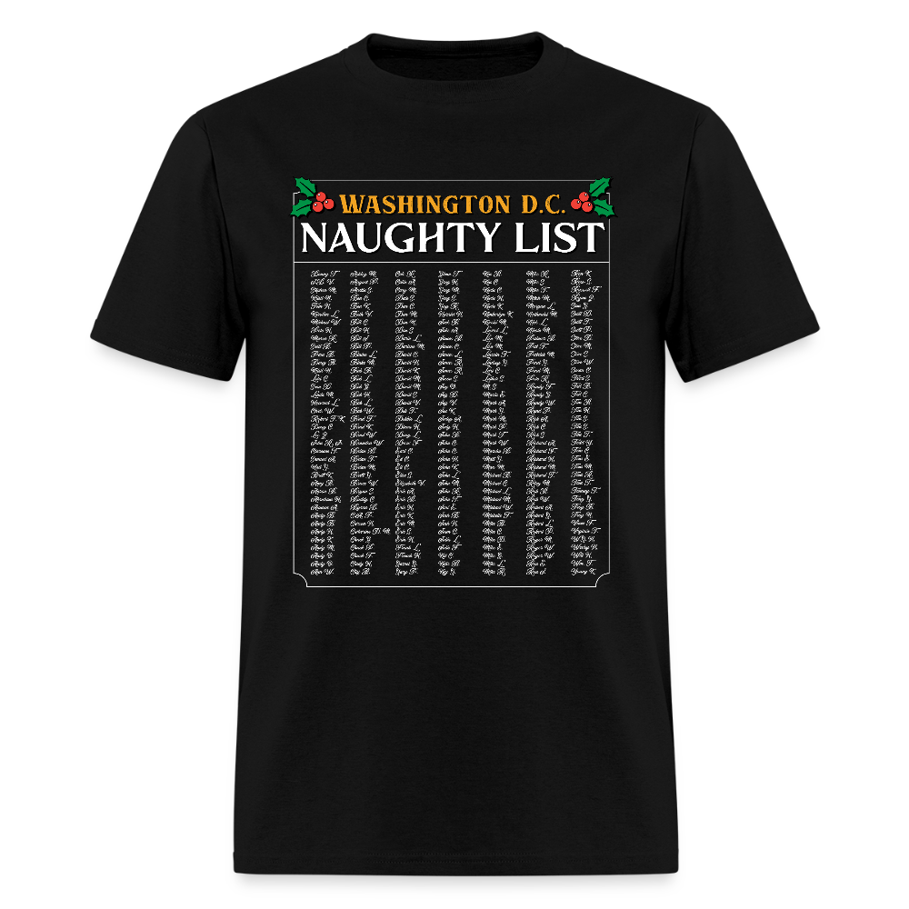 Washington DC Naughty List - Unisex Holiday T-shirt - black